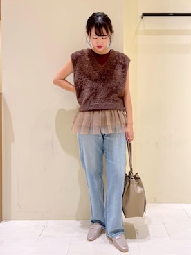 「アイテム（ローファー）」を使った、NACHIさん（レディース・155cm・30代）の夏コーディネート