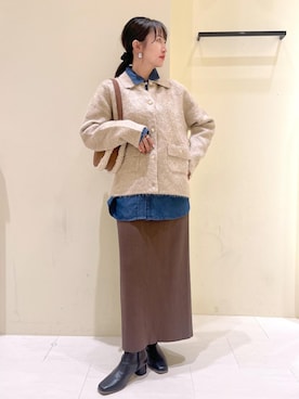 「ROPE' PICNIC（ロペピクニック）のアイテム（スカート）」を使った、NACHIさん（レディース・155cm）の秋コーディネート