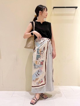 「アイテム（バンダナ/スカーフ）」を使った、NACHIさん（レディース・155cm・30代）の夏コーディネート