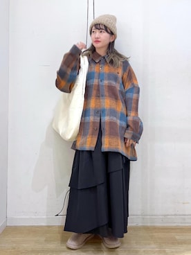 「アイテム（帽子）」を使った、NACHIさん（レディース・155cm・30代）の秋コーディネート