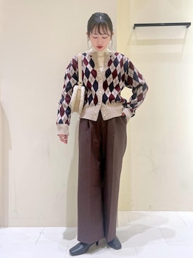 「ROPE' PICNIC（ロペピクニック）のアイテム」を使った、NACHIさん（レディース・155cm）の秋コーディネート