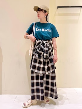 「アイテム（キャップ）」を使った、NACHIさん（レディース・155cm・30代）の夏コーディネート