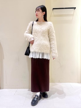 「アイテム（ローファー）」を使った、NACHIさん（レディース・155cm・30代）の冬コーディネート