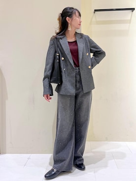 「アイテム（テーラードジャケット）」を使った、NACHIさん（レディース・155cm・30代）の秋コーディネート