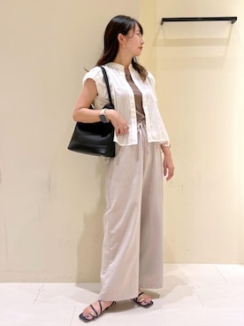 「アイテム（ニット/セーター）」を使った、NACHIさん（レディース・155cm・30代）の夏コーディネート