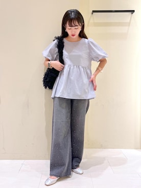 「アイテム（バレエシューズ）」を使った、NACHIさん（レディース・155cm・30代）の夏コーディネート