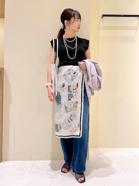 「アイテム（ニット/セーター）」を使った、NACHIさん（レディース・155cm・30代）の夏コーディネート