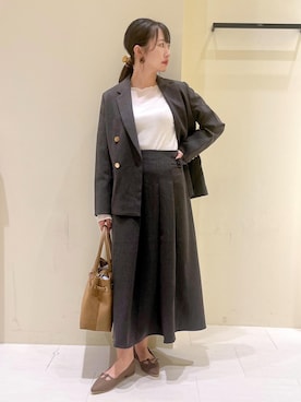 「アイテム（テーラードジャケット）」を使った、NACHIさん（レディース・155cm・30代）の秋コーディネート