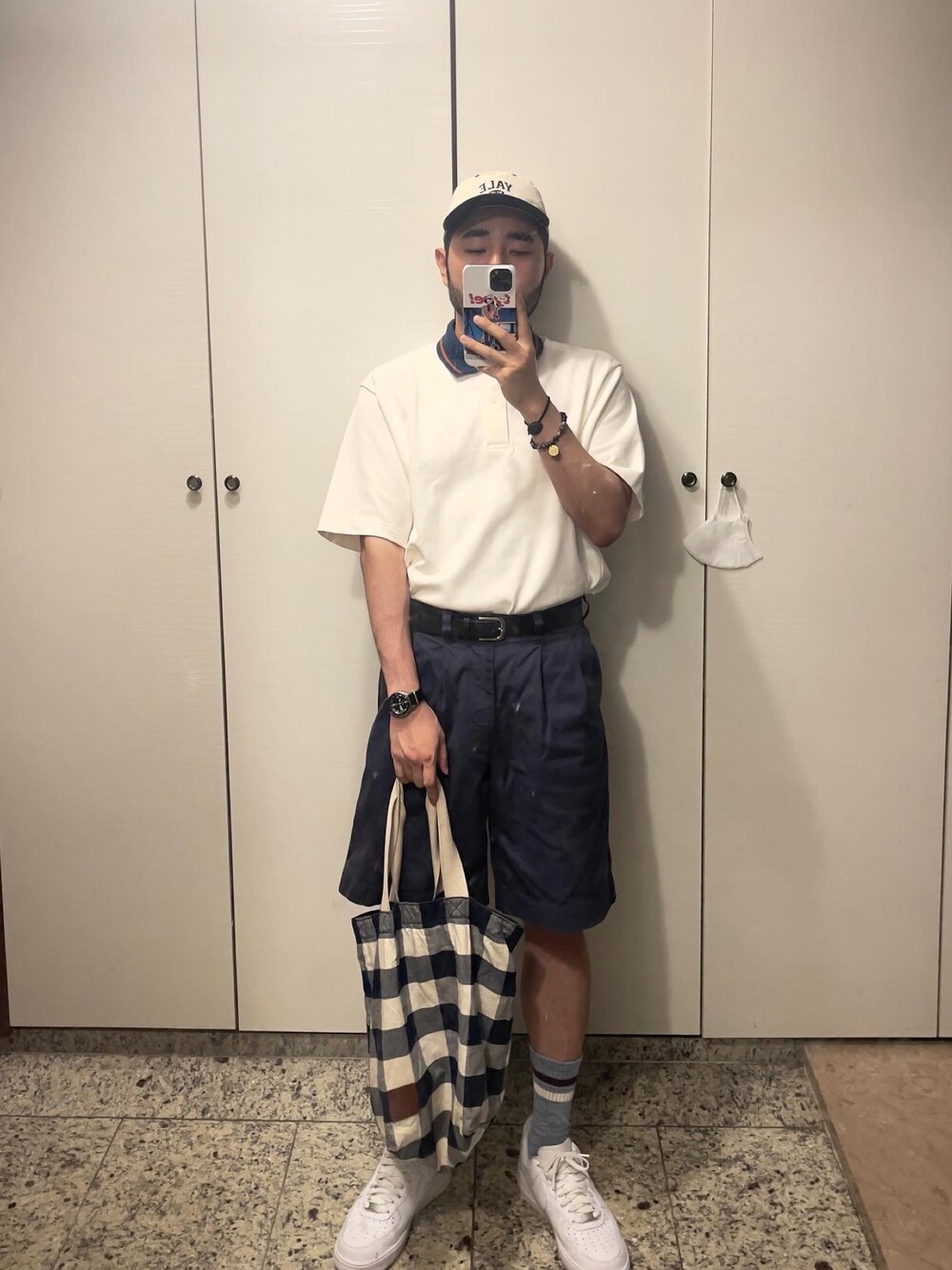 「summer、boy、韓国ファッション、出勤コーデ」｜「UNIQLOのアイテム（ポロシャツ、ホワイト系）」を使った、Kimnerdさん（メンズ・172cm）の夏コーディネートの1枚目の写真