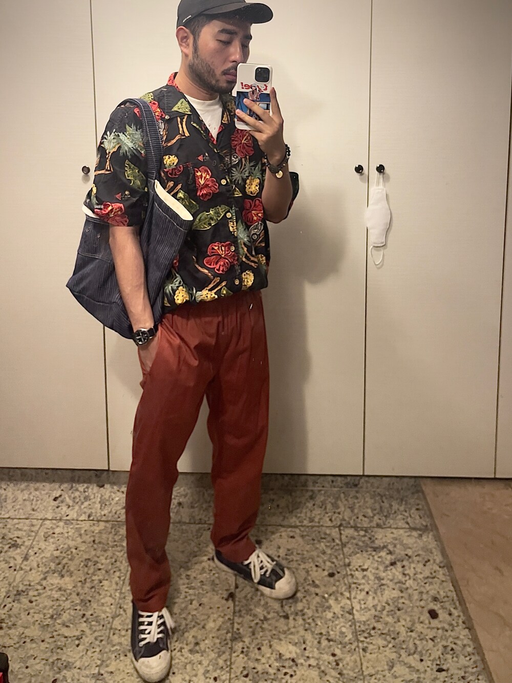 「summer、boy、90's、VINTAGE、韓国ファッション、出勤コーデ」｜「GUのアイテム（その他パンツ、オレンジ系）」を使った、Kimnerdさん（メンズ・172cm）の夏コーディネートの1枚目の写真