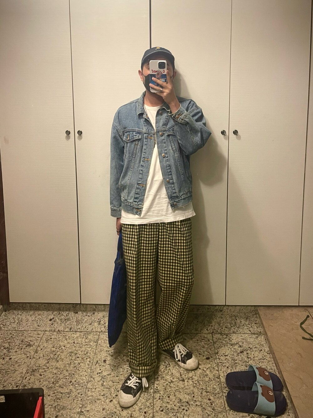 「summer、VINTAGE、boy、韓国ファッション、出勤コーデ」｜「Levi'sのアイテム（デニムジャケット、ブルー系）」を使った、Kimnerdさん（メンズ・172cm）の夏コーディネートの1枚目の写真