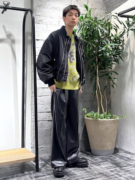 「アイテム（MA-1）」を使った、miuraaaさん（メンズ・175cm）の冬コーディネート