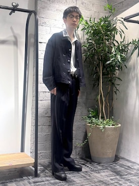 「HARE（ハレ）のアイテム（スラックス）」を使った、miuraaaさん（メンズ・175cm）の春コーディネート