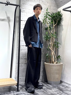 「スラックス」｜「アイテム（セットアップ）」を使った、miuraaaさん（メンズ・175cm）の秋コーディネート
