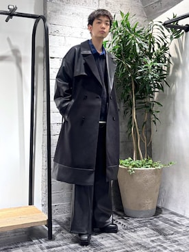 「HARE」｜「アイテム（トレンチコート）」を使った、miuraaaさん（メンズ・175cm）の冬コーディネート