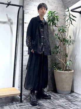 「HARE（ハレ）のアイテム（テーラードジャケット、ブラック系）」を使った、miuraaaさん（メンズ・175cm）の春コーディネート