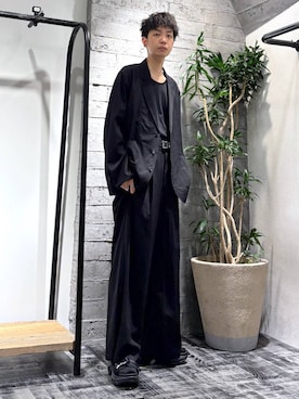 「アイテム（スラックス）」を使った、miuraaaさん（メンズ・175cm）の夏コーディネート