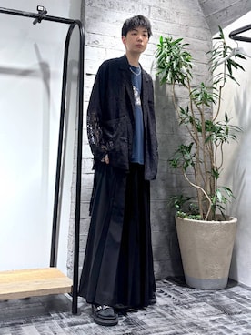 「HARE（ハレ）のアイテム（テーラードジャケット、ブラック系）」を使った、miuraaaさん（メンズ・175cm）の春コーディネート