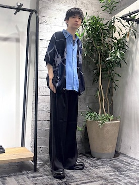 「HARE（ハレ）のアイテム（スラックス）」を使った、miuraaaさん（メンズ・175cm）の夏コーディネート