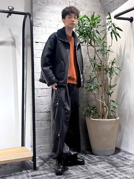 「アイテム（カーゴパンツ）」を使った、miuraaaさん（メンズ・175cm）の秋コーディネート