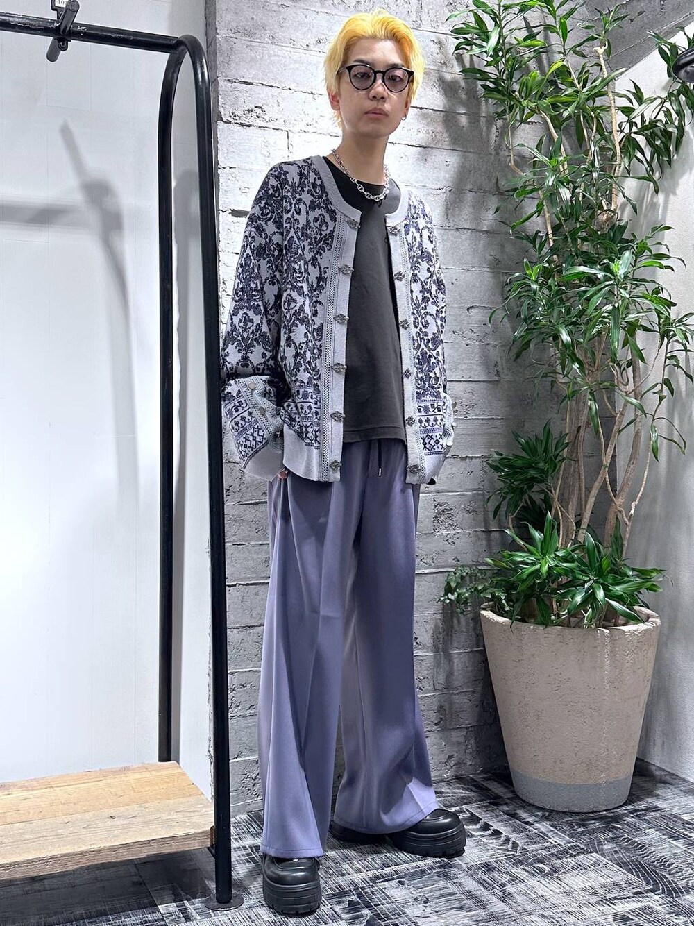 HARE（ハレ）の「ダマスクチロルニットカーディガン(HARE