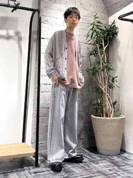 「アイテム（カーディガン/ボレロ）」を使った、miuraaaさん（メンズ・175cm）の春コーディネート