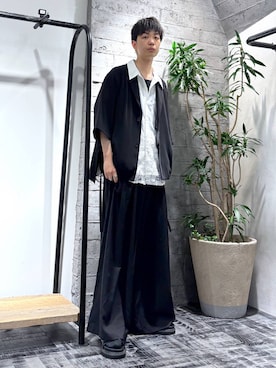 「HARE（ハレ）のアイテム（テーラードジャケット、ブラック系）」を使った、miuraaaさん（メンズ・175cm）の春コーディネート