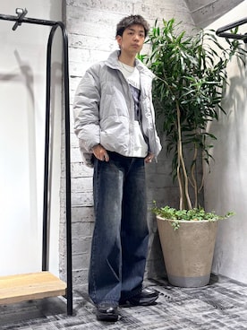 「HARE」｜「アイテム（ダウンジャケット/コート）」を使った、miuraaaさん（メンズ・175cm）の秋コーディネート