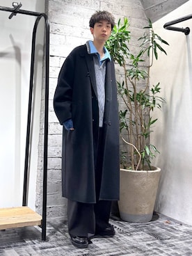 「アイテム（チェスターコート）」を使った、miuraaaさん（メンズ・175cm）の秋コーディネート