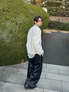 「JUNRED（ジュンレッド）のアイテム（パンツ）」を使った、加藤元気さん（メンズ・177cm）の冬コーディネート