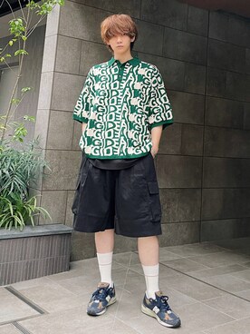 「YUYA × BeAMS DOT（ユウヤバイビームスドット）のアイテム（その他パンツ）」を使った、加藤元気さん（メンズ・177cm）の夏コーディネート