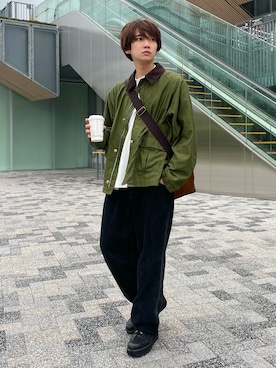 「RAGEBLUE（レイジブルー）のアイテム（ミリタリージャケット）」を使った、加藤元気さん（メンズ・177cm）の春コーディネート