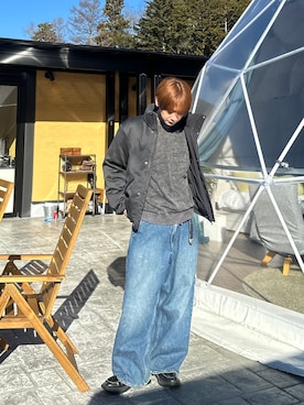 「アイテム（ダウンジャケット/コート）」を使った、加藤元気さん（メンズ・177cm・20代）の冬コーディネート