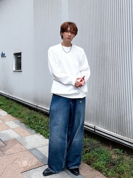 「アイテム（Tシャツ/カットソー）」を使った、加藤元気さん（メンズ・177cm）の秋コーディネート