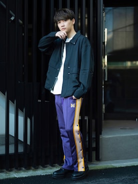 「CREARE -LINO-（クレアーレリノ）のアイテム（ブルゾン）」を使った、加藤元気さん（メンズ・177cm）の秋コーディネート