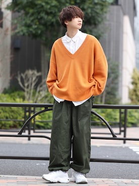 オレンジニット のメンズ人気ファッションコーディネート Wear