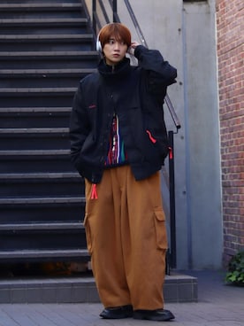 「Perushu（ペルーシュ）のアイテム」を使った、加藤元気さん（メンズ・177cm）の冬コーディネート