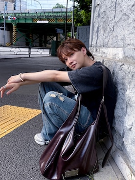 「アイテム（アクセサリー、ホワイト系）」を使った、加藤元気さん（メンズ・177cm）の夏コーディネート
