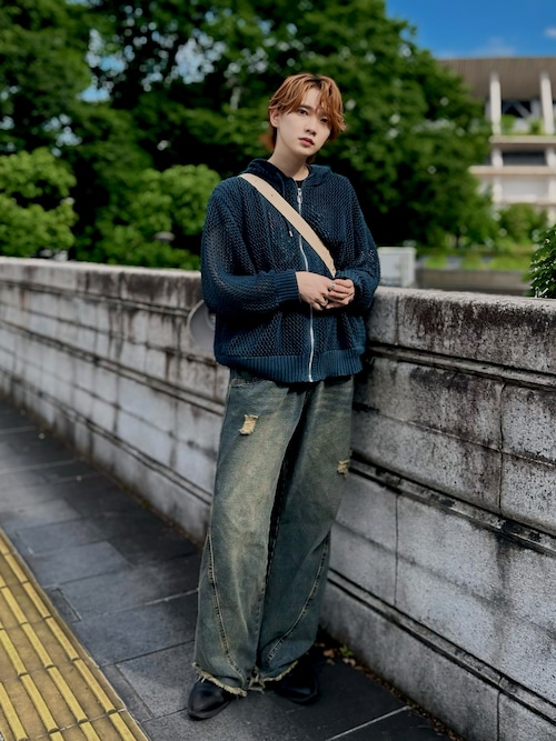 地底人 デニム デニムパンツ メンズ レディース ズボン 加藤元気｜地底人onlineのデニムパンツを使ったコーディネート