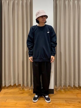 「アイテム（スウェット）」を使った、武人さん（メンズ・167cm）の夏コーディネート