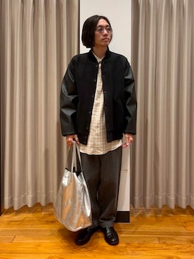 「URBAN RESEARCH（アーバンリサーチ）のアイテム（スタジャン）」を使った、武人さん（メンズ・167cm）の秋コーディネート