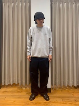 「アイテム（スウェット）」を使った、武人さん（メンズ・167cm）の夏コーディネート