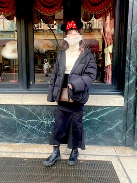 「グレイル」｜「アイテム（ダウンジャケット/コート）」を使った、n a n a h o ☺︎さん（レディース・160cm）の冬コーディネート
