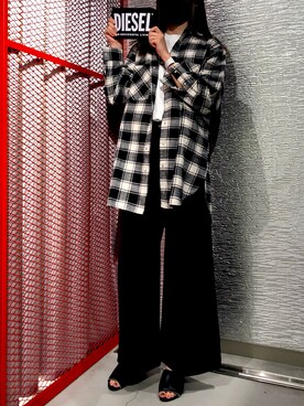 「DIESEL」｜「アイテム（サンダル）」を使った、azuma.cさん（レディース・170cm）の夏コーディネート