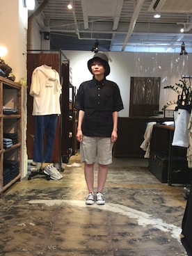 「WILD THINGS（ワイルドシングス）のアイテム（帽子）」を使った、D_MALL 大阪店さん（レディース・158cm）の夏コーディネート