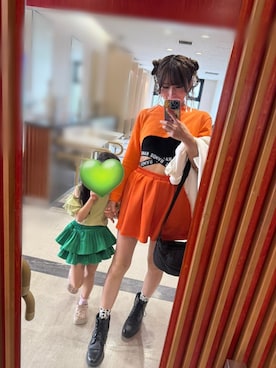 「GU（ジーユー）のアイテム（ブーツ、ブラック系）」を使った、michuさん（レディース・164cm）の春コーディネート