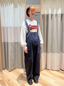 「USJコーデ」｜「アイテム（オールインワン・サロペット）」を使った、kahoさん（レディース・161cm）の冬コーディネート