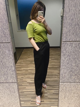 「ワンショルダー」｜「アイテム（アナログ腕時計）」を使った、ハナミズキさん（レディース・154cm）の秋コーディネート