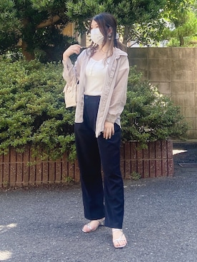 「GRL（グレイル）のナローストラップサンダル（サンダル）」を使った、ハナミズキさん（レディース・154cm）の夏コーディネート