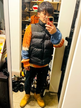 「アイテム（ダウンベスト）」を使った、ぐっちさん（メンズ・165cm）の秋コーディネート